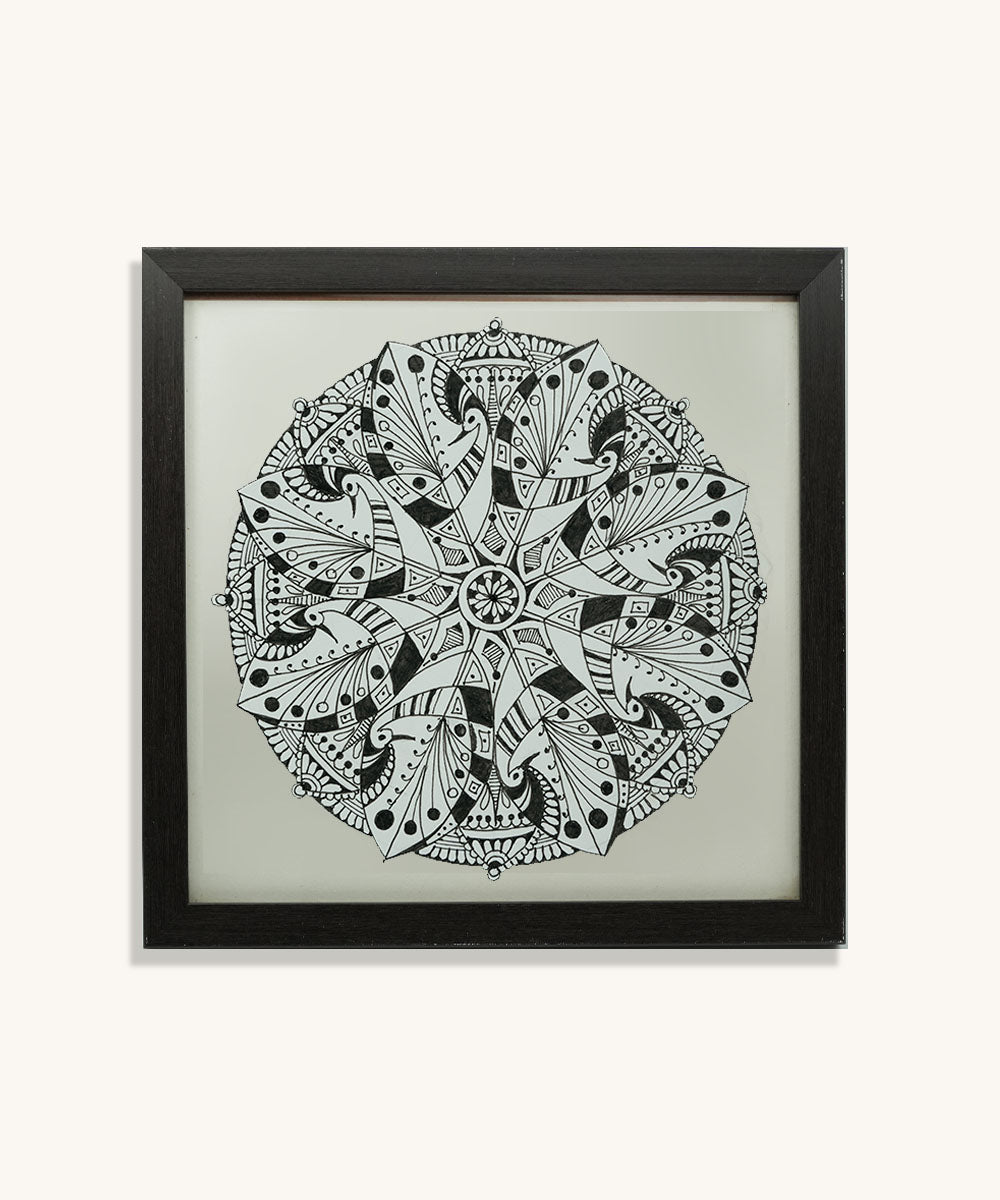 Handmade Mandala Art Frame Black Edition