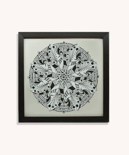 Handmade Mandala Art Frame Black Edition
