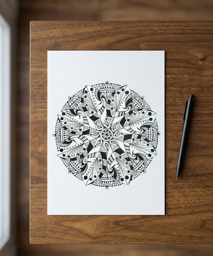 Handmade Mandala Art Frame Black Edition