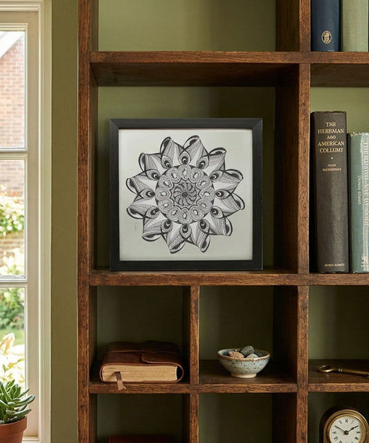 Handmade Mandala Art Frame Black Edition