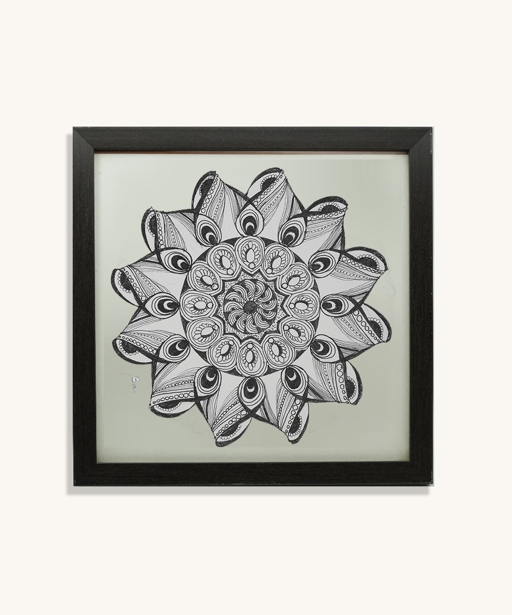 Handmade Mandala Art Frame Black Edition