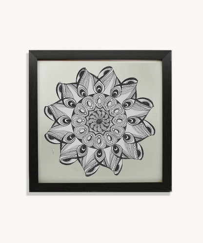 Handmade Mandala Art Frame Black Edition