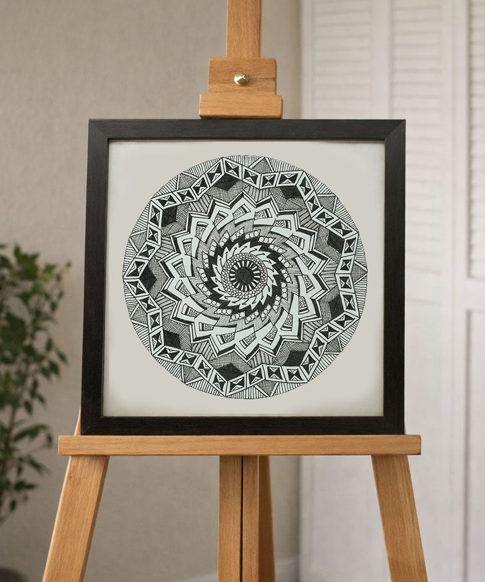 Handmade Mandala Art Frame Black Edition