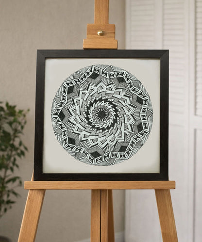 Handmade Mandala Art Frame Black Edition
