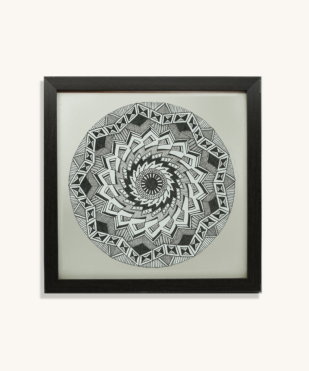 Handmade Mandala Art Frame Black Edition