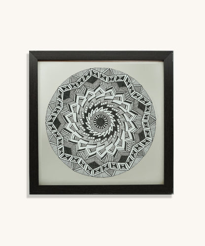 Handmade Mandala Art Frame Black Edition