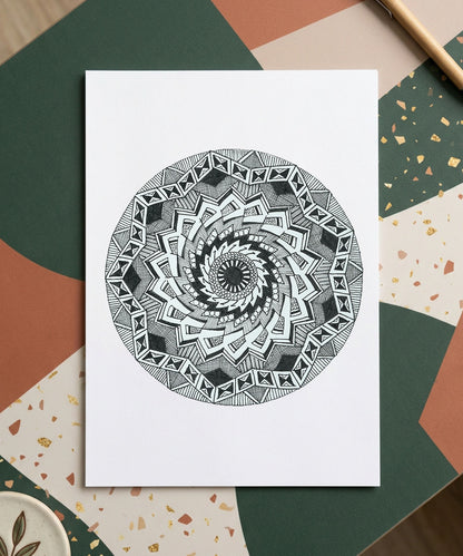 Handmade Mandala Art Frame Black Edition