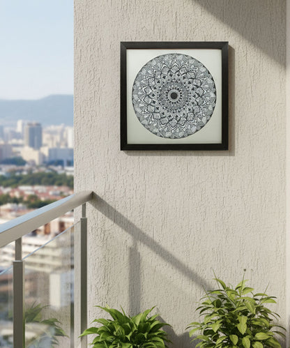 Handmade Mandala Art Frame Black Edition