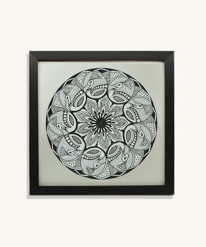 Handmade Mandala Art Frame Black Edition
