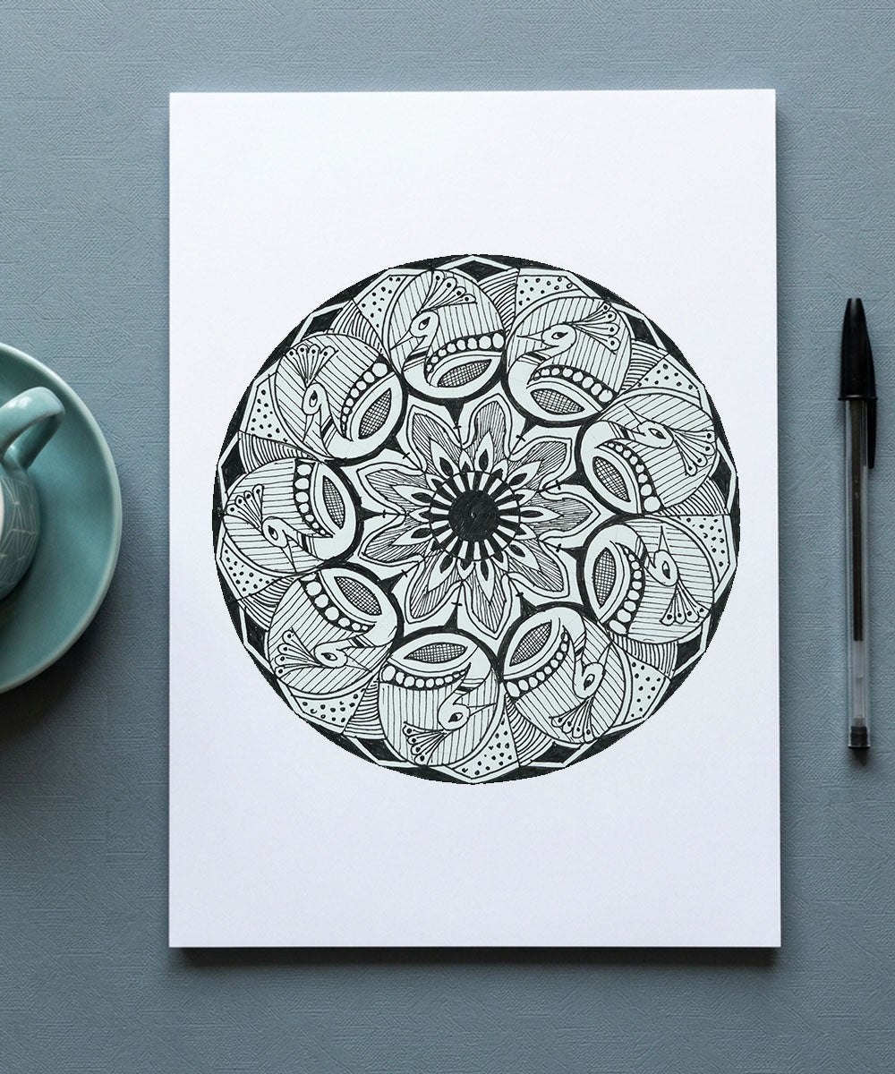 Handmade Mandala Art Frame Black Edition