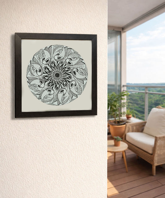 Handmade Mandala Art Frame Black Edition