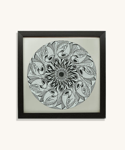 Handmade Mandala Art Frame Black Edition