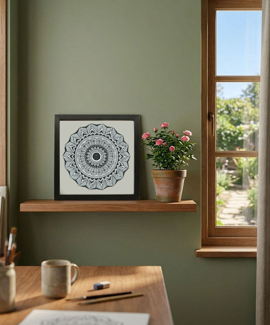 Handmade Mandala Art Frame Black Edition