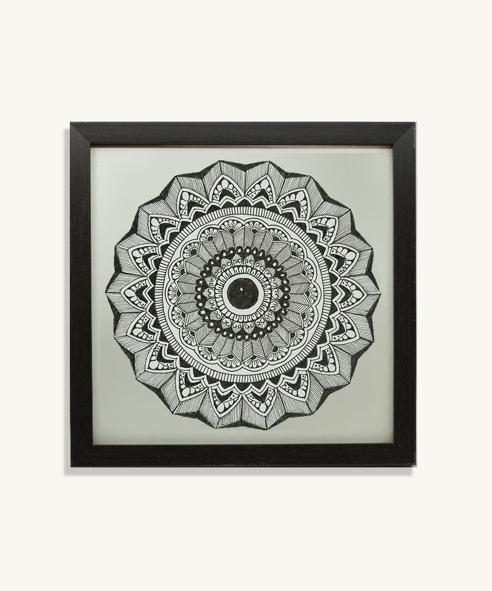 Handmade Mandala Art Frame Black Edition