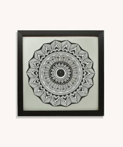 Handmade Mandala Art Frame Black Edition