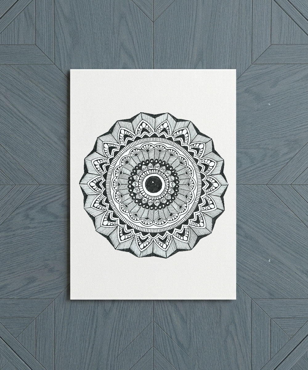 Handmade Mandala Art Frame Black Edition