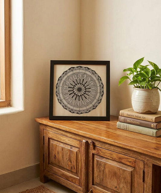 Handmade Mandala Art Frame Black Edition