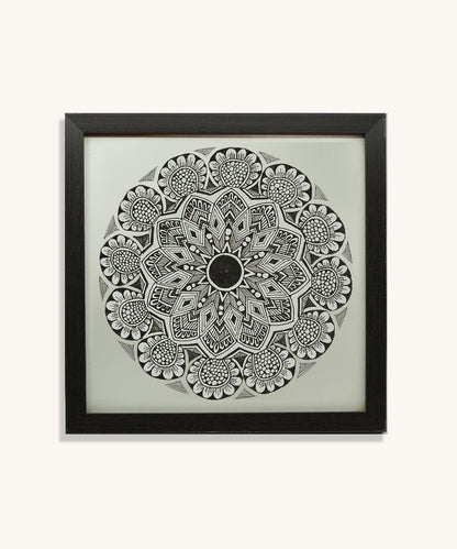 Handmade Mandala Art Frame Black Edition