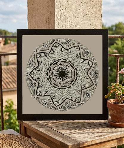 Handmade Mandala Art Frame Black Edition