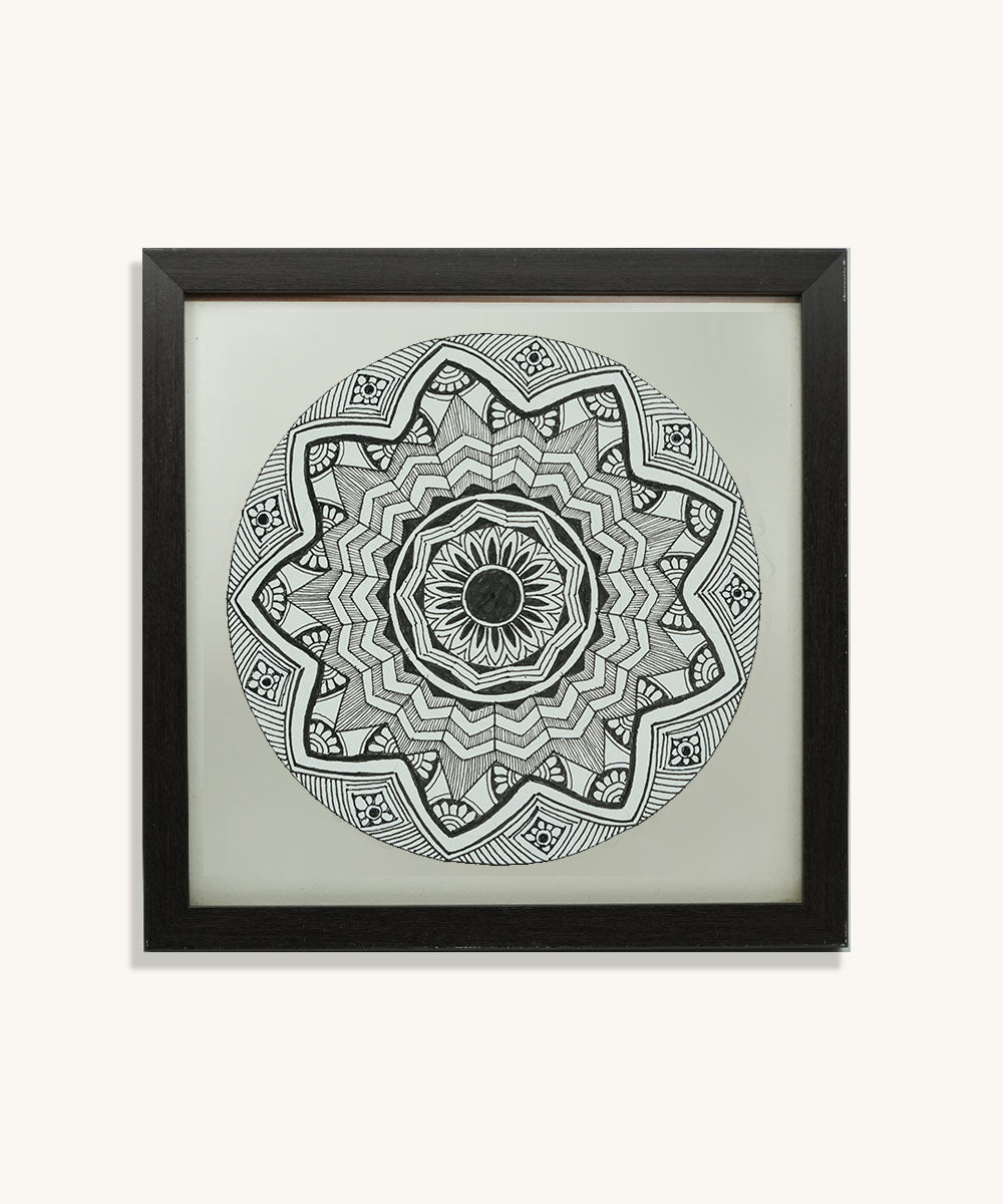 Handmade Mandala Art Frame Black Edition