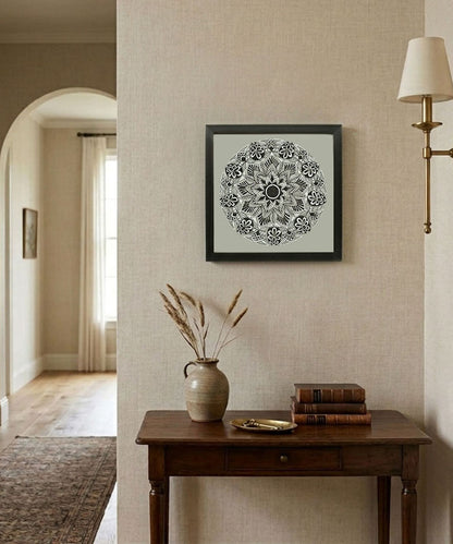 Handmade Mandala Art Frame Black Edition
