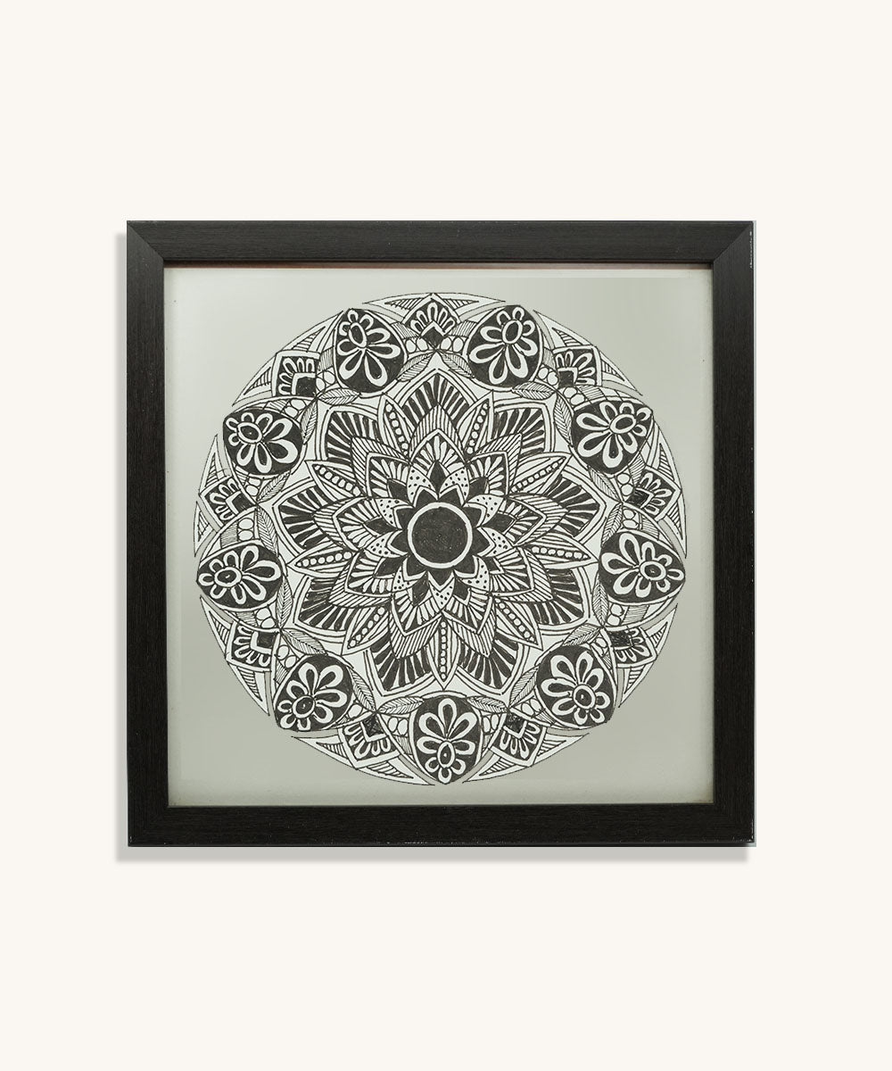 Handmade Mandala Art Frame Black Edition