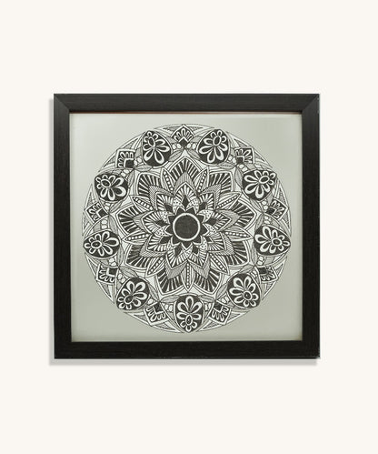 Handmade Mandala Art Frame Black Edition