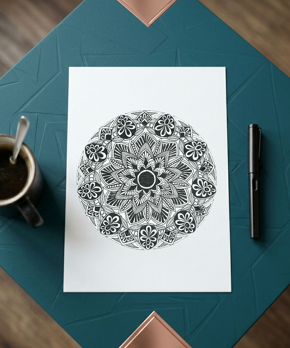 Handmade Mandala Art Frame Black Edition