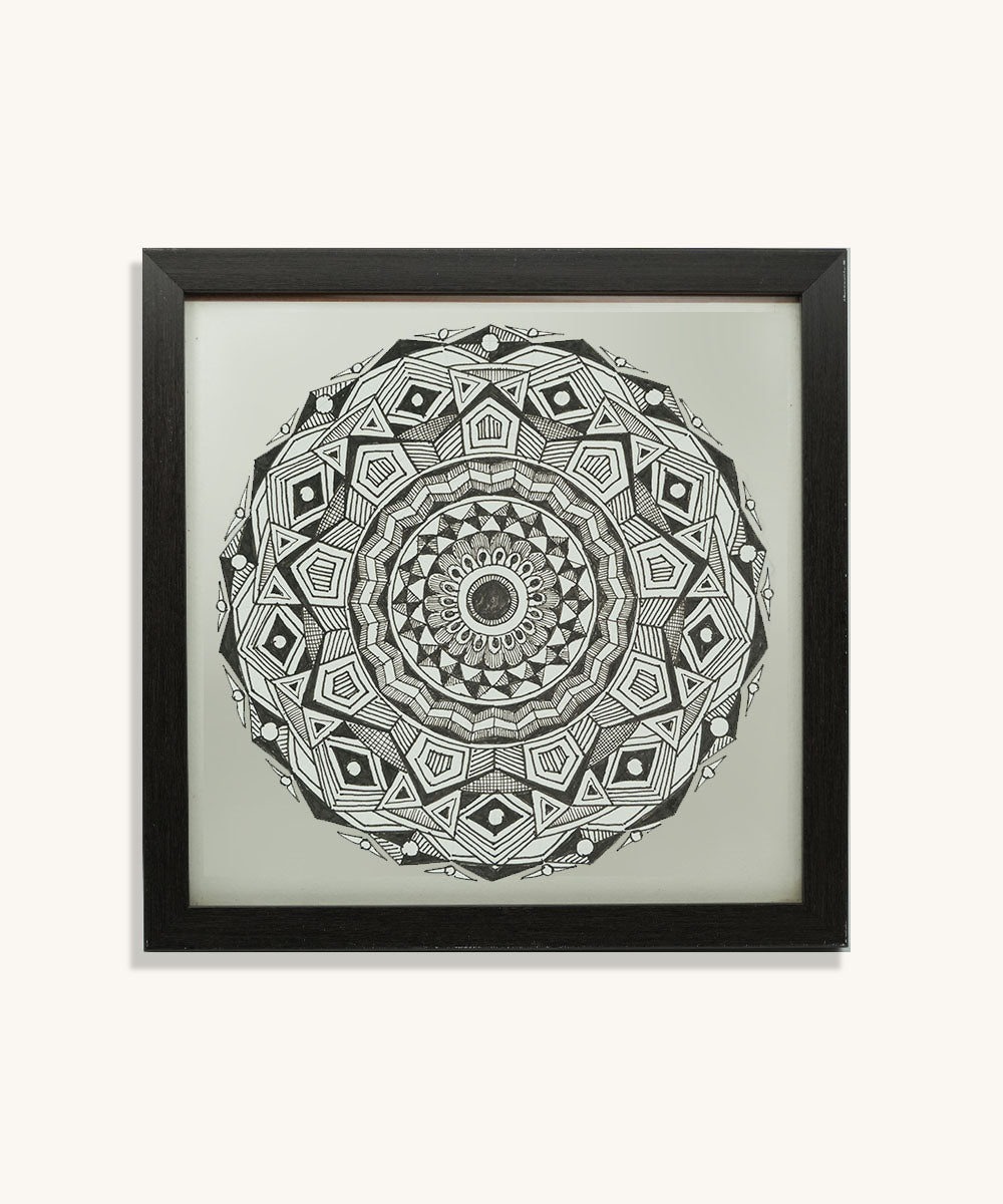 Handmade Mandala Art Frame Black Edition
