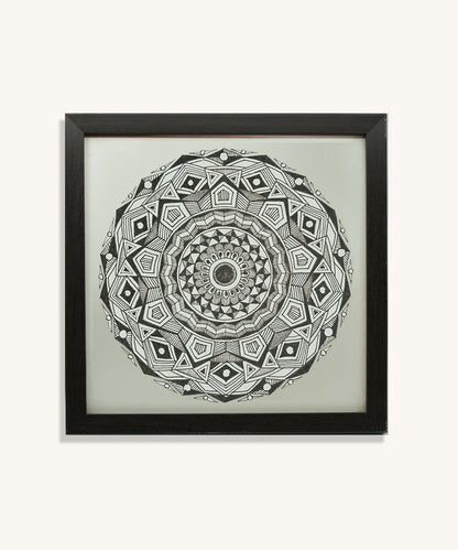 Handmade Mandala Art Frame Black Edition