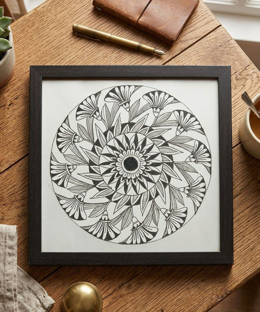 Handmade Mandala Art Frame Black Edition