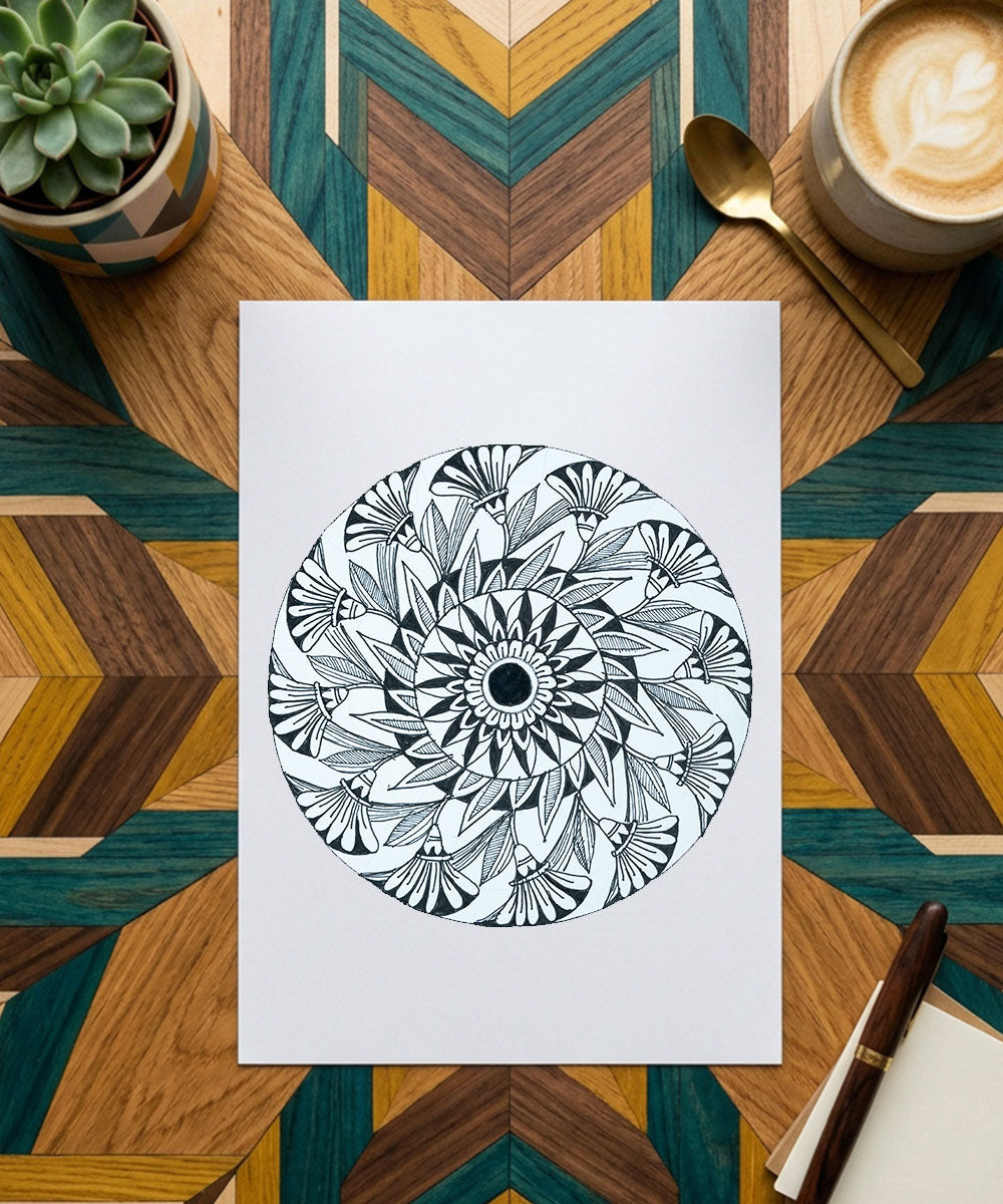 Handmade Mandala Art Frame Black Edition