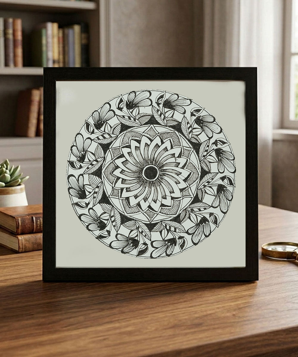 Handmade Mandala Art Frame Black Edition