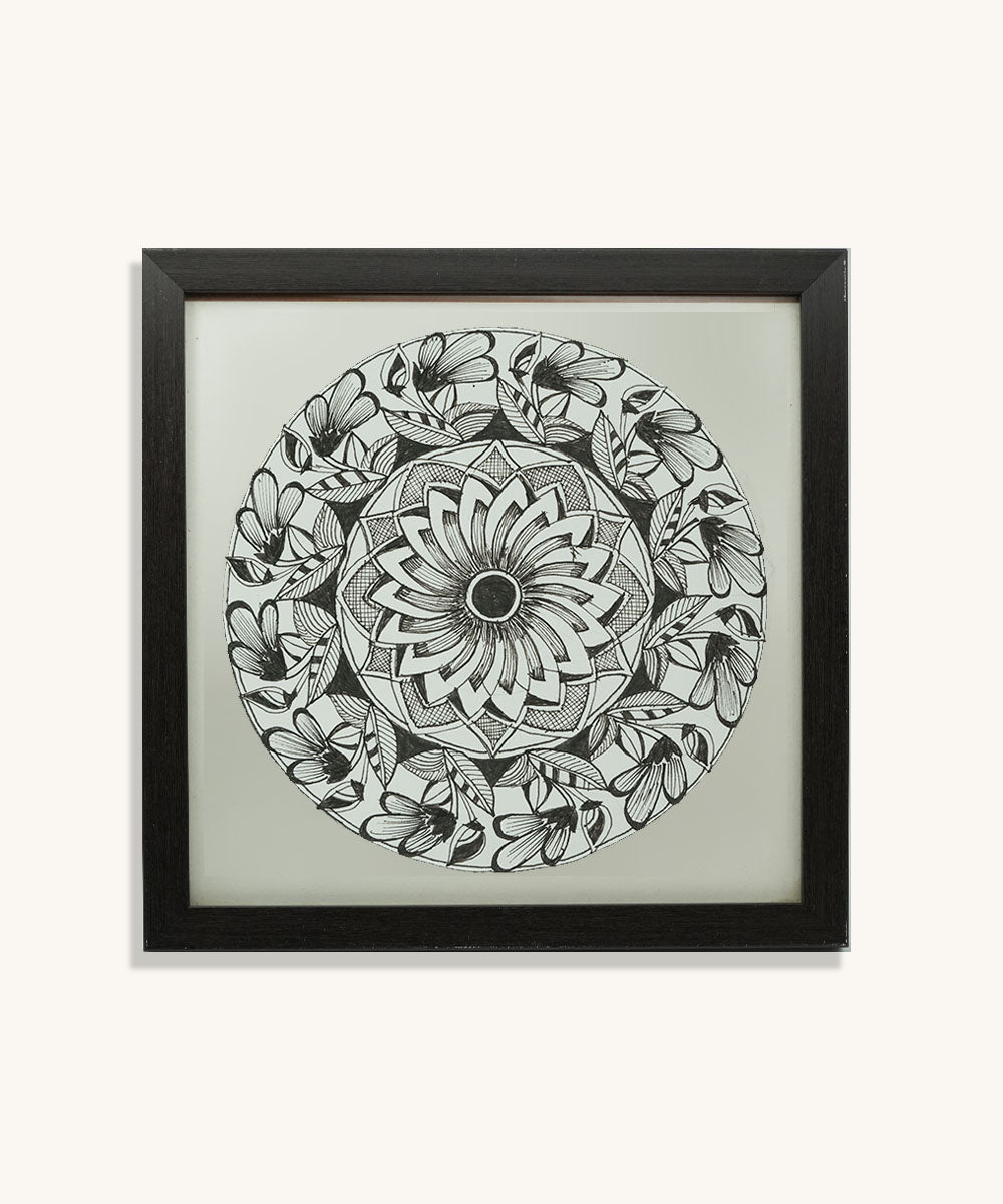 Handmade Mandala Art Frame Black Edition