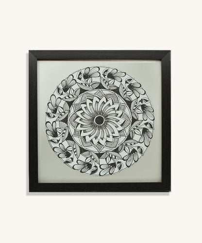 Handmade Mandala Art Frame Black Edition