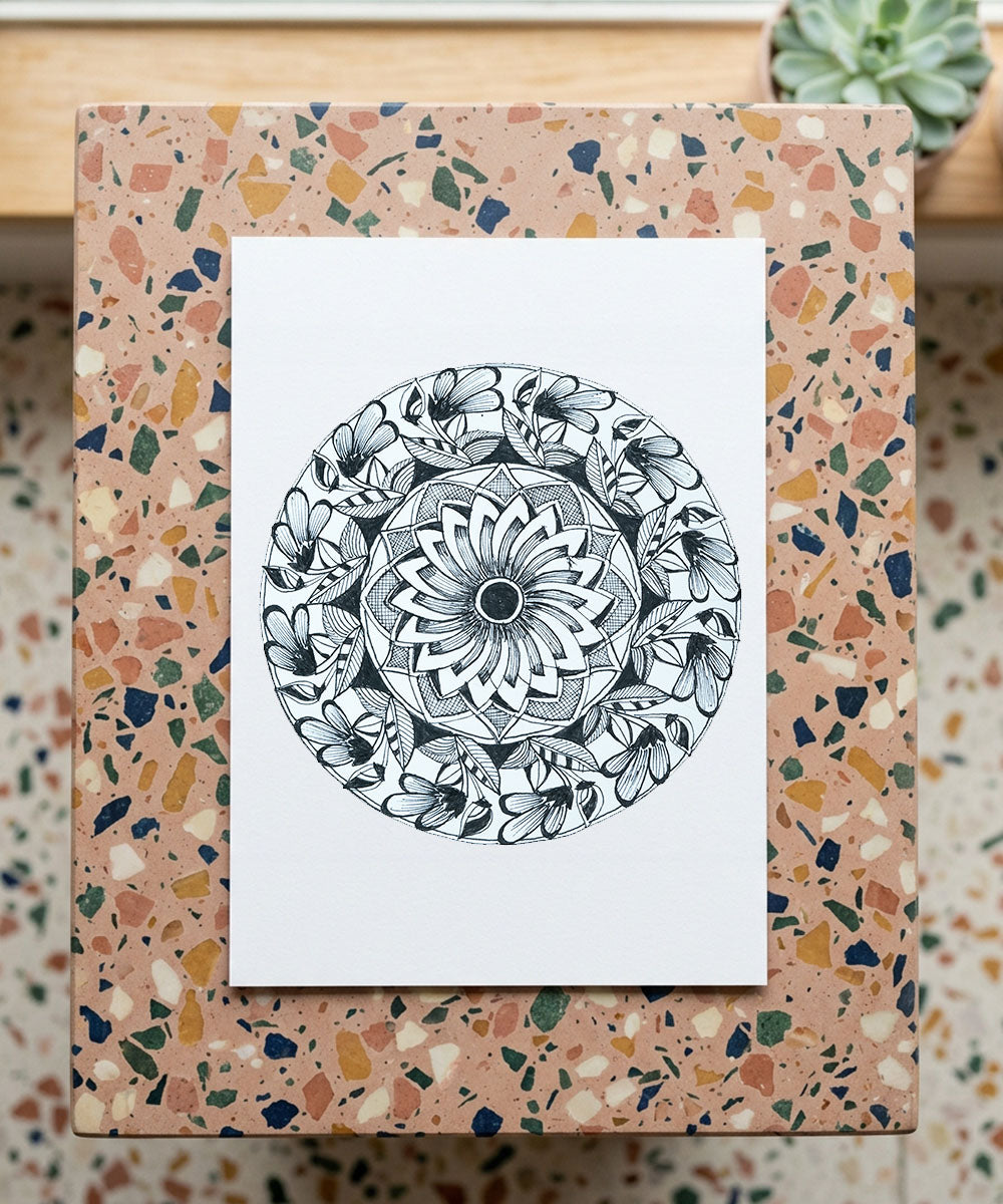 Handmade Mandala Art Frame Black Edition
