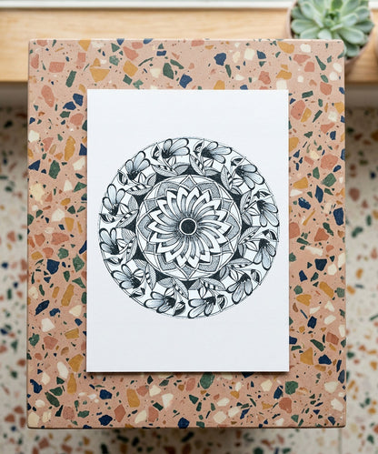 Handmade Mandala Art Frame Black Edition