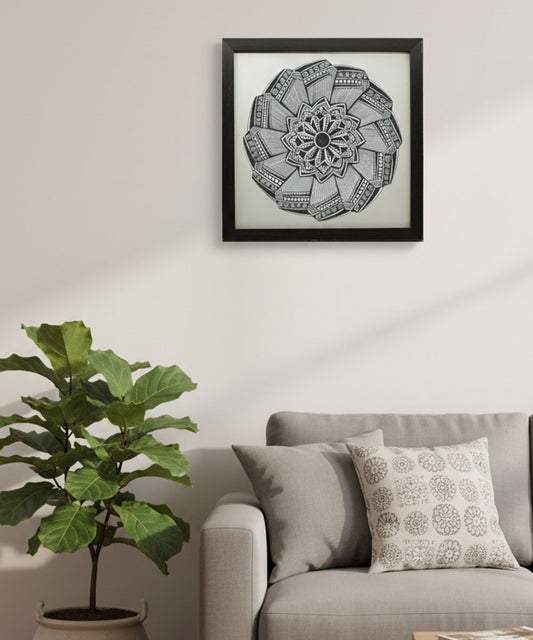 Handmade Mandala Art Frame Black Edition