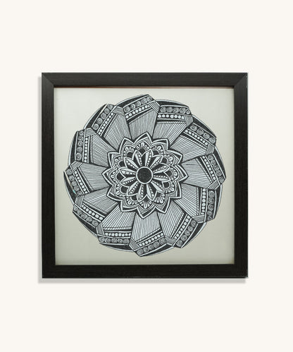 Handmade Mandala Art Frame Black Edition