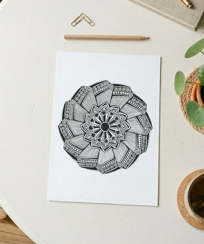 Handmade Mandala Art Frame Black Edition