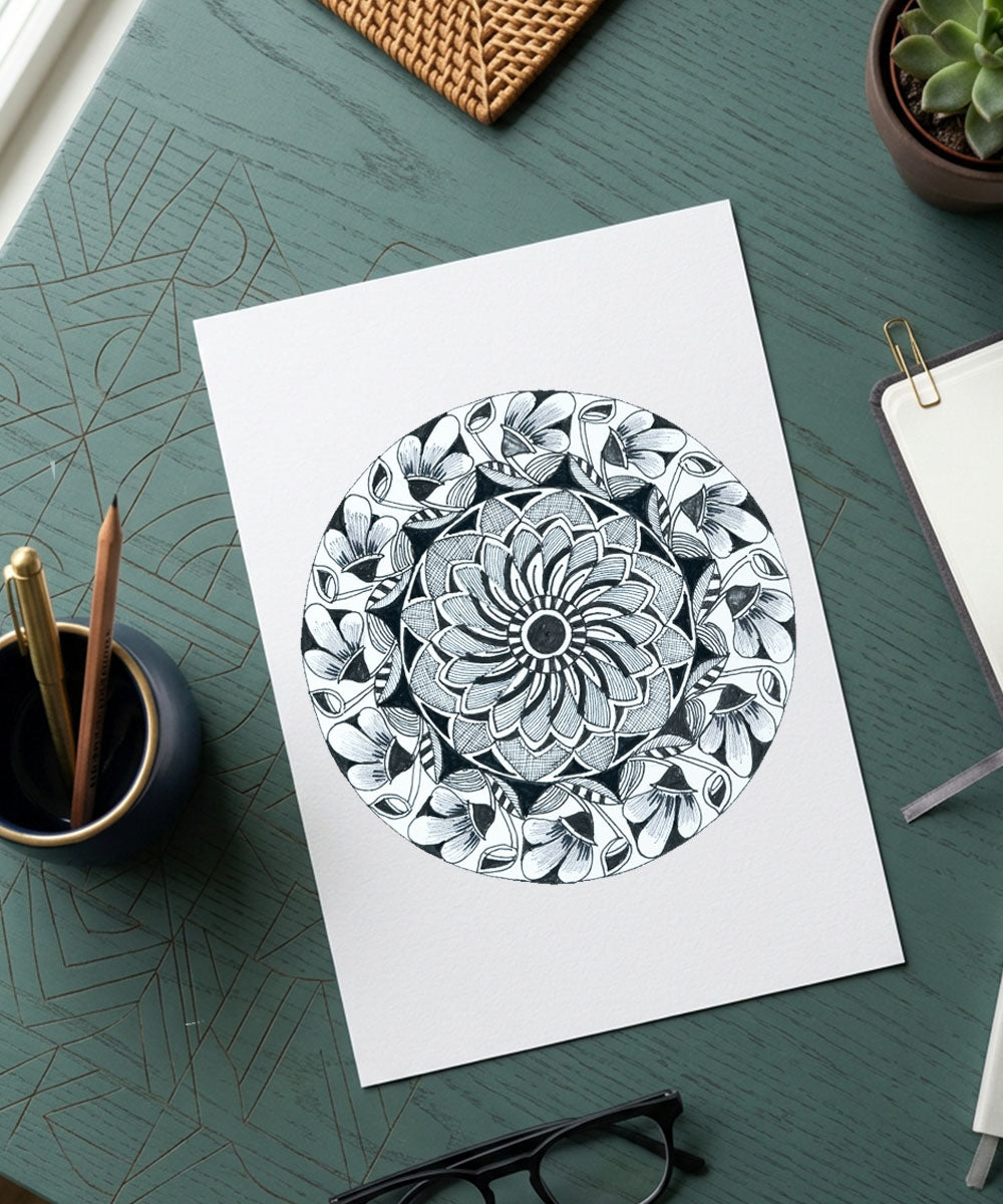 Handmade Mandala Art Frame Black Edition