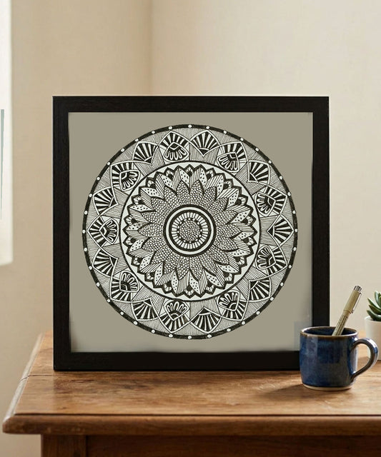 Handmade Mandala Art Frame Black Edition