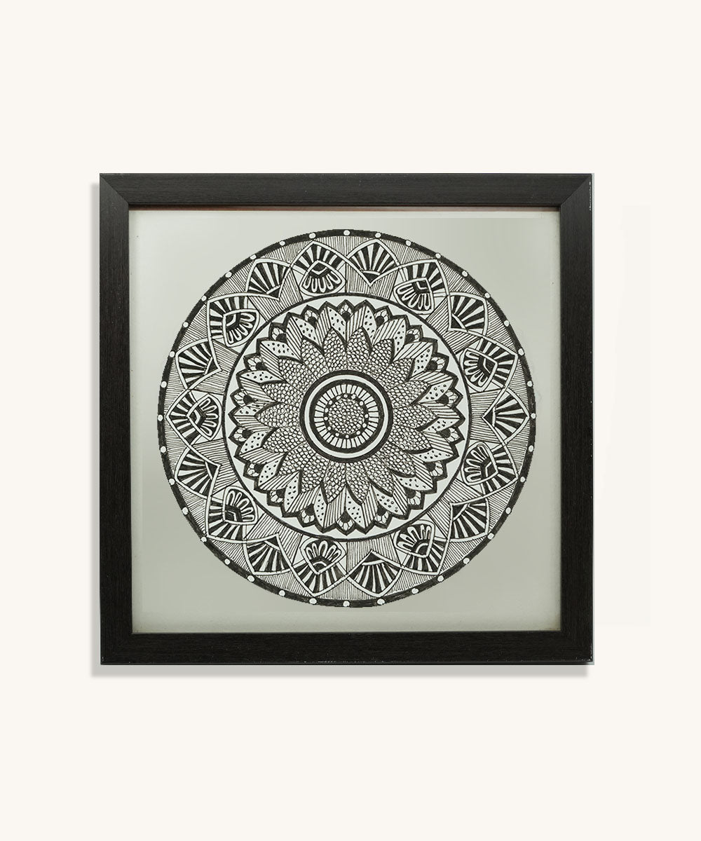 Handmade Mandala Art Frame Black Edition