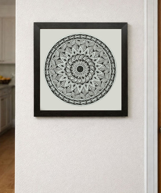 Handmade Mandala Art Frame Black Edition