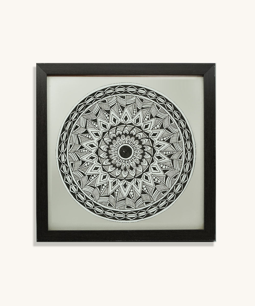 Handmade Mandala Art Frame Black Edition
