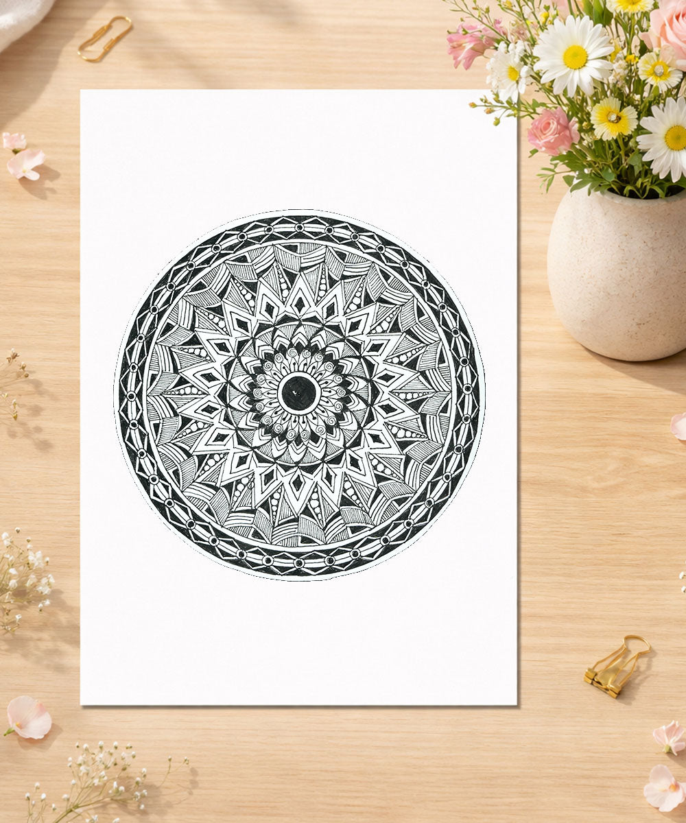 Handmade Mandala Art Frame Black Edition
