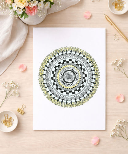 Handmade Mandala Art Frame Black Edition