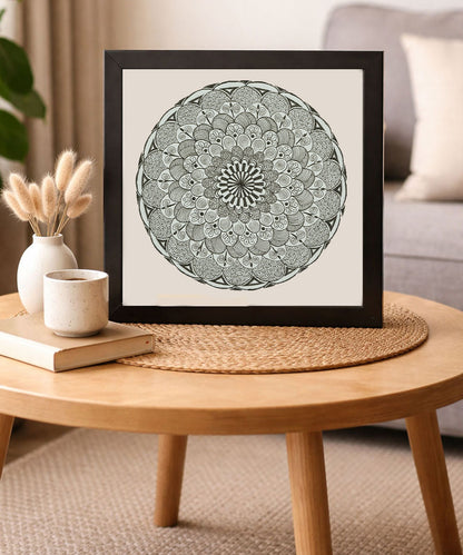 Handmade Mandala Art Frame Black Edition