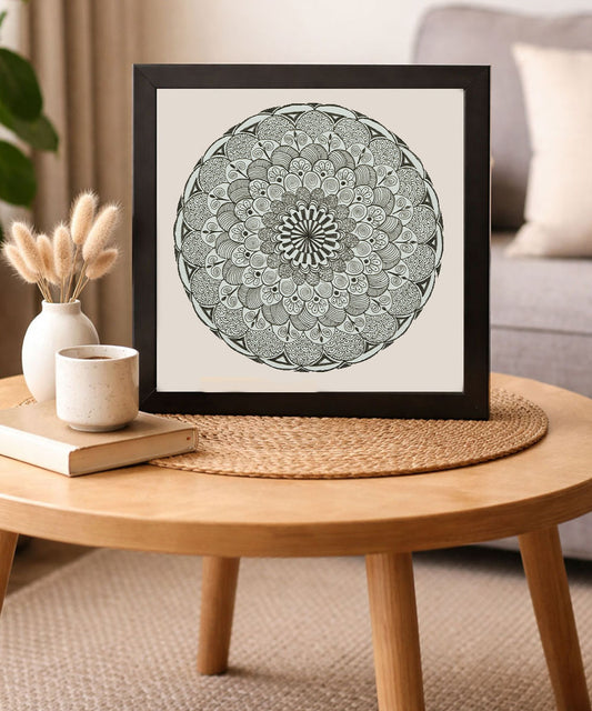 Handmade Mandala Art Frame Black Edition
