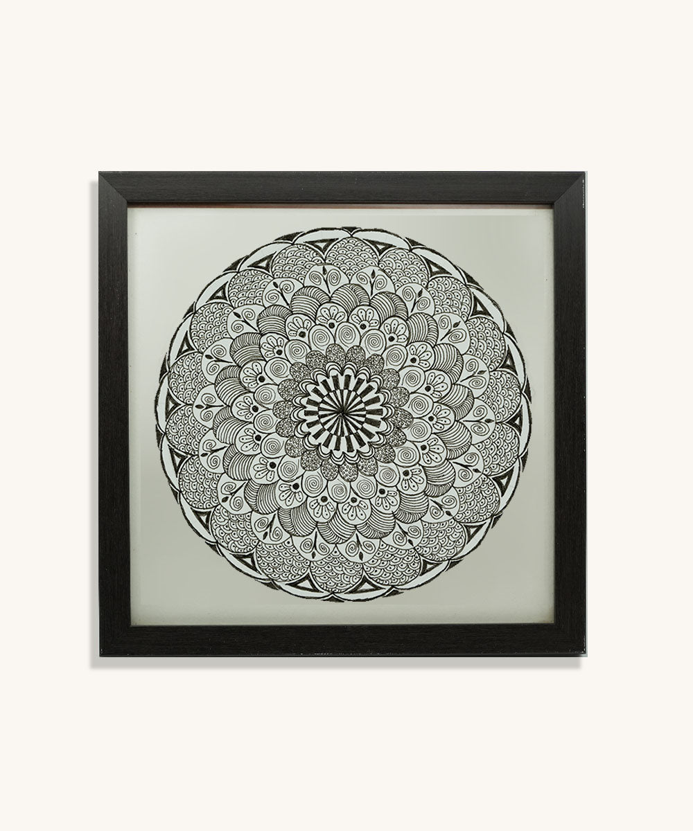 Handmade Mandala Art Frame Black Edition